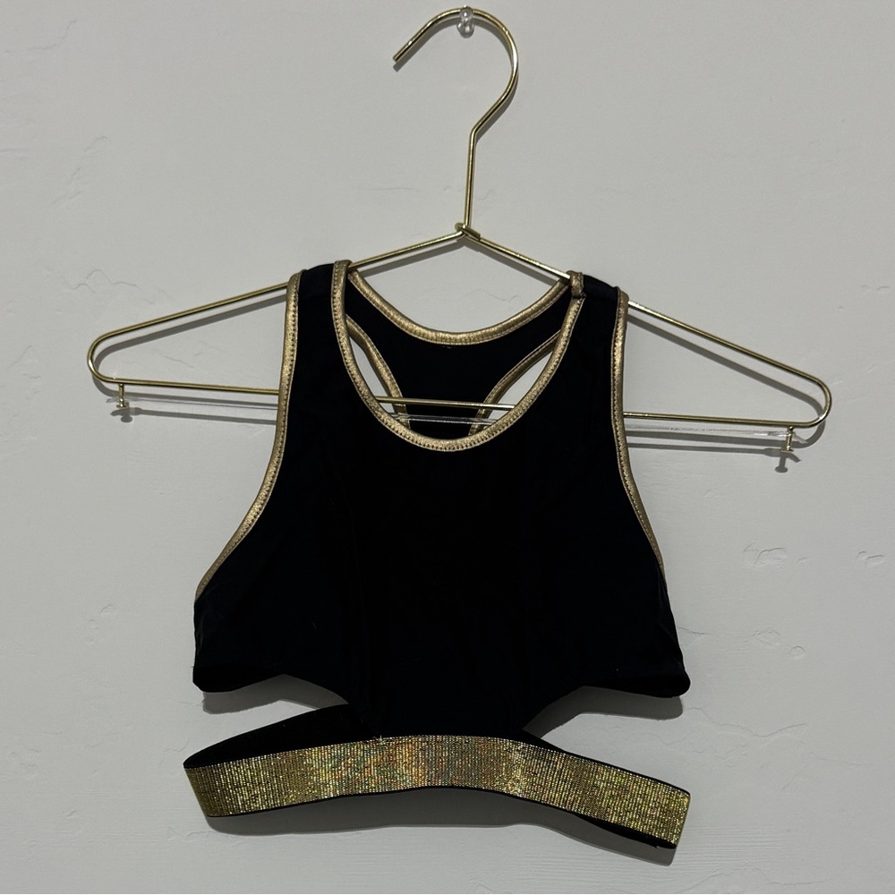 Black and Gold Dance Crop Top